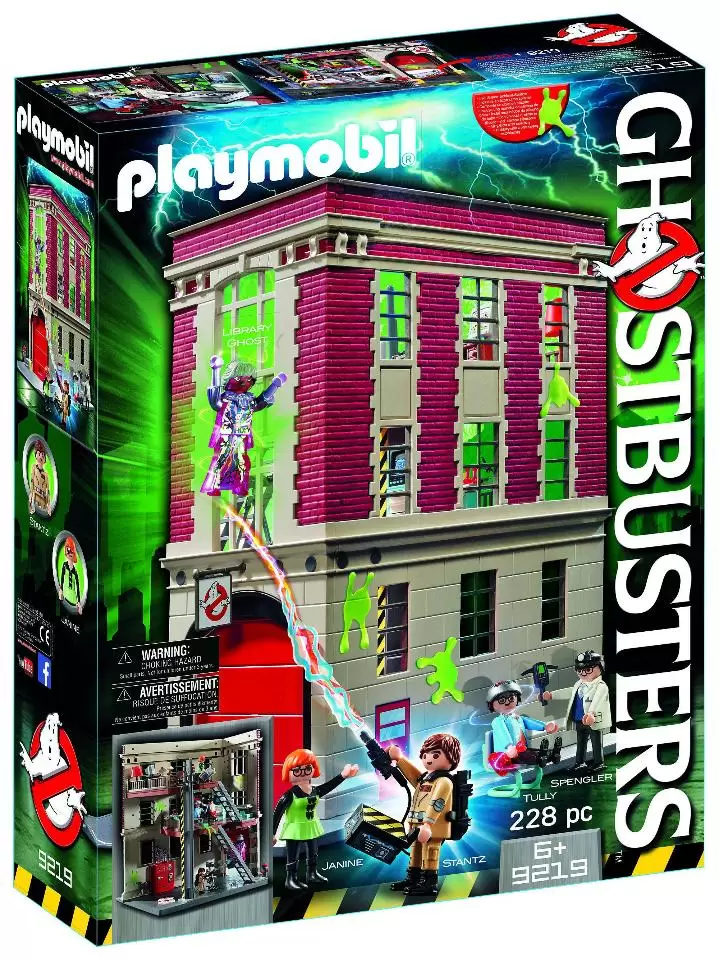 Playmobil Ghostbusters 9219 Firehouse Playset - ghostbusters firehouse front box playmobil - pop toys