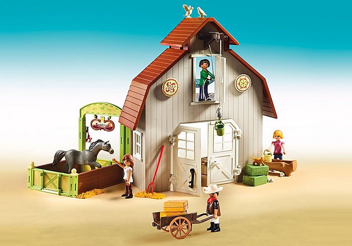 Playmobil Spirit Riding Free Barn with Lucky, Pru and Abigail - Toys