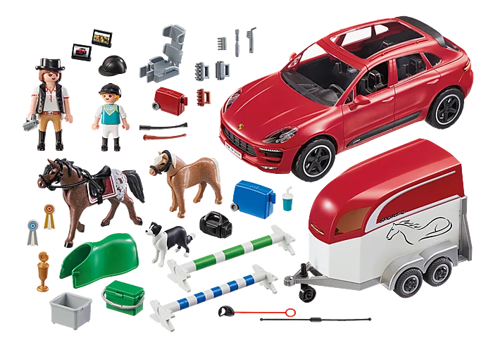 Playmobil 9376 Porsche Macan GTS with horse trailer - Retired set - Image 2