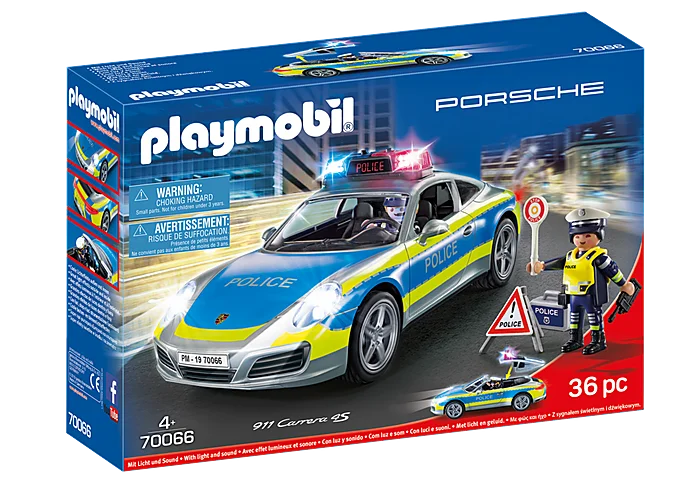 Playmobil 70066 Porsche 911 Carrera 4S Police Car with lights & sound