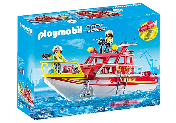 Playmobil City Action 70147 Fire Rescue Boat with underwater motor