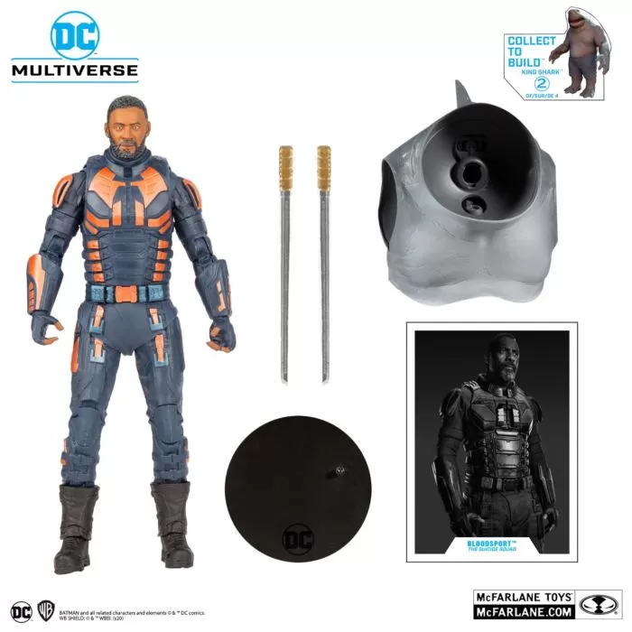 The Suicide Squad Bloodsport Unmasked 7" figure with BAF part - Image 2