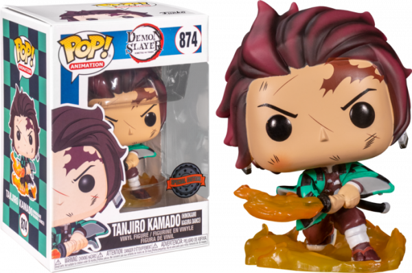 Demon Slayer Pop Vinyl Tanjiro Kamado with flaming sword 3.75″ #874 ...