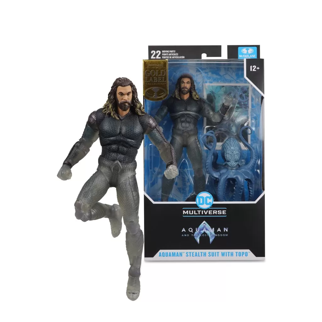 DC Multiverse Aquaman 2 Movie: Aquaman Stealth Suit with Topo 7" figure Gold Label McFarlane Toys - Image 4