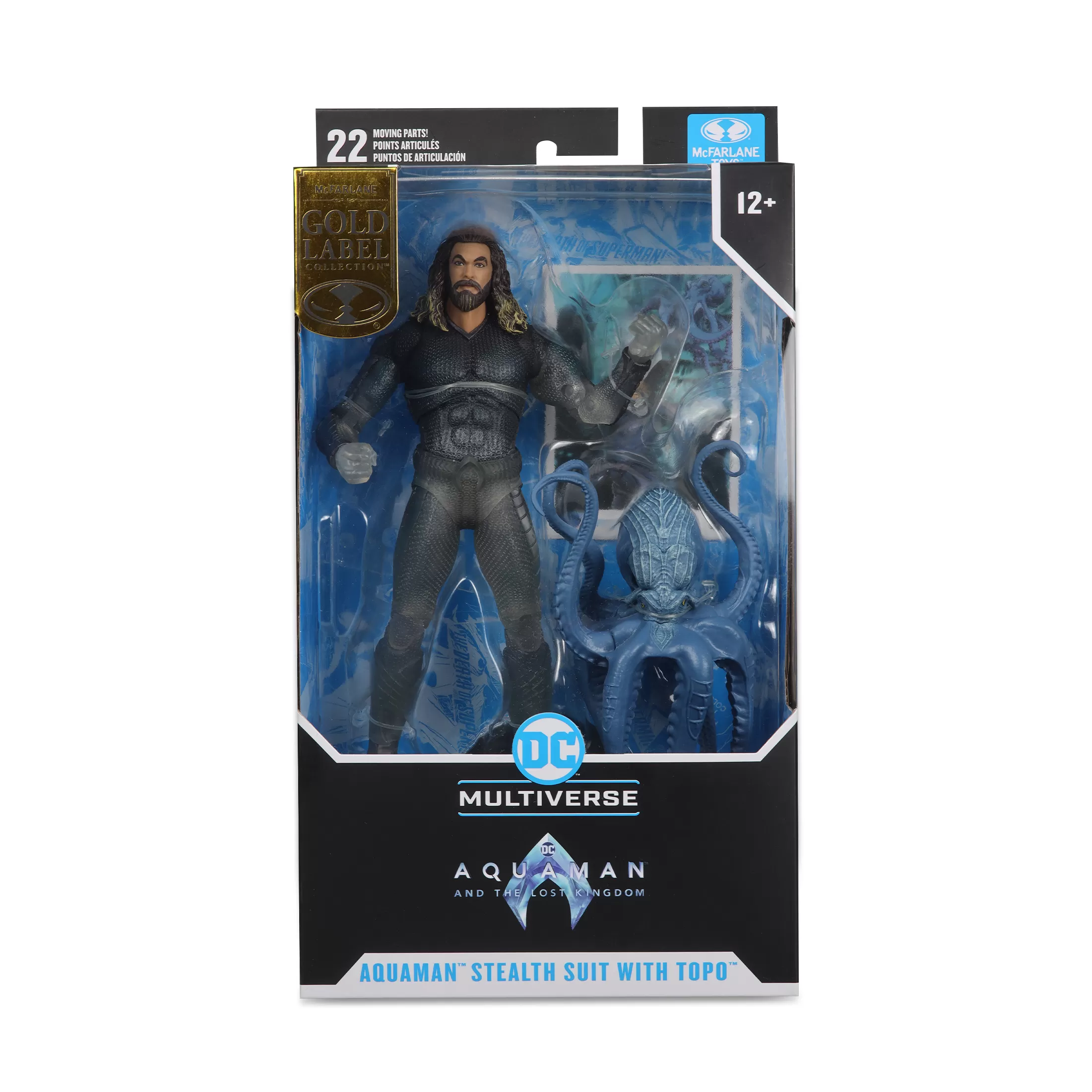 DC Multiverse Aquaman 2 Movie: Aquaman Stealth Suit with Topo 7" figure Gold Label McFarlane Toys