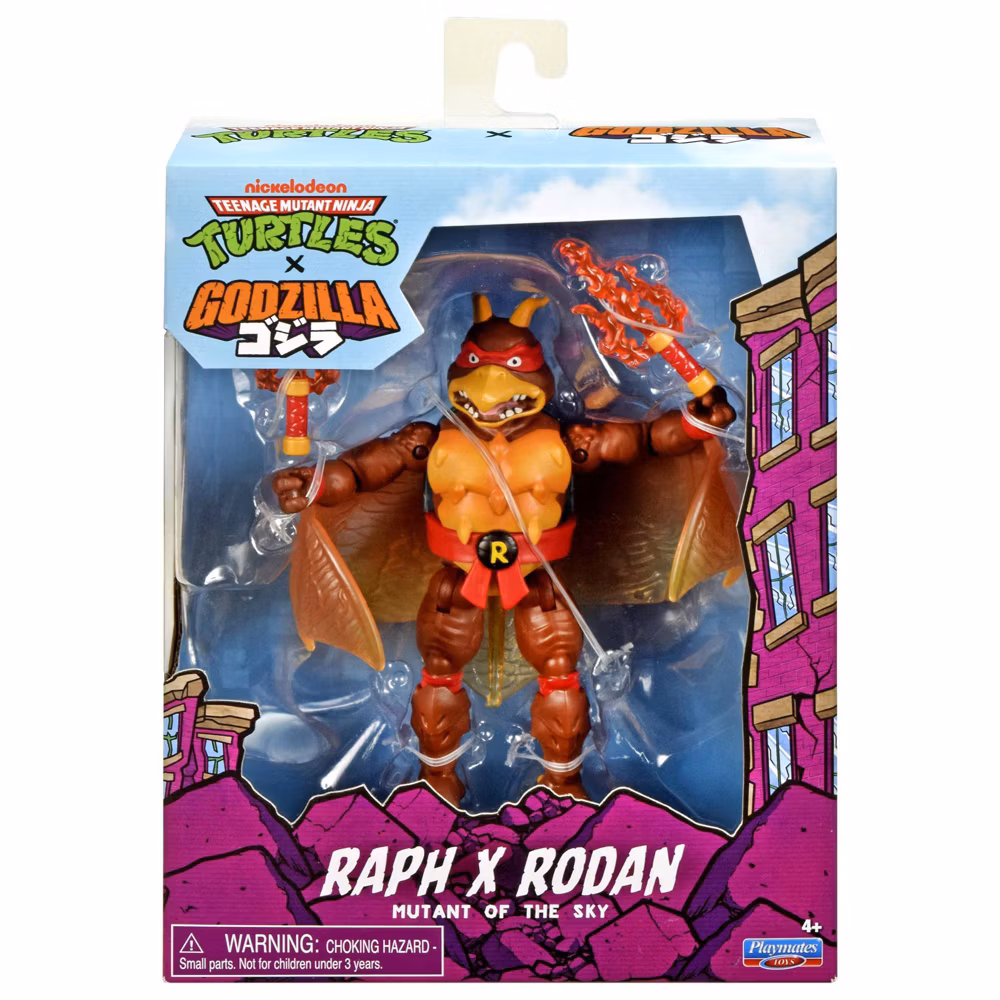 TMNT x Godzilla crossover Set of 3 Turtles Leo Mikey Raph; Rodan Ghidorah - Image 8