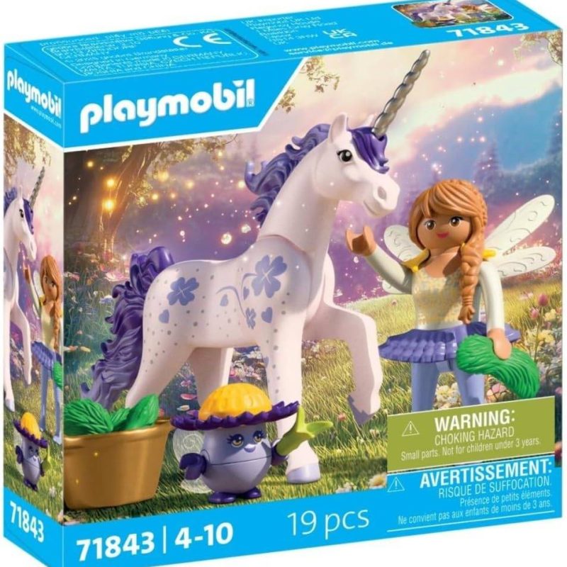 Playmobil Fairies 71843 Collectible Unicorn Lucky Lavender with Fairy